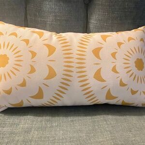 West Elm Outdoor Yellow Print Lumbar Pillows (set of 2)